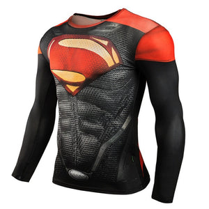 Black Superman Compression Shirt Long Sleeve  Superman t shirt, Gym wear  men, Compression shirt