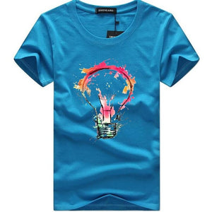 MEN'S T-SHIRTS SUMMER FASHION BULB 3D PRINT COTTON T-SHIRTS