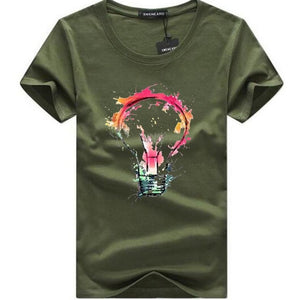 MEN'S T-SHIRTS SUMMER FASHION BULB 3D PRINT COTTON T-SHIRTS