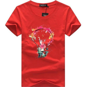 MEN'S T-SHIRTS SUMMER FASHION BULB 3D PRINT COTTON T-SHIRTS