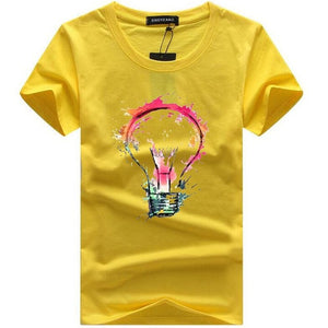 MEN'S T-SHIRTS SUMMER FASHION BULB 3D PRINT COTTON T-SHIRTS