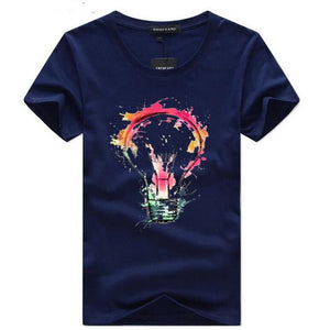 MEN'S T-SHIRTS SUMMER FASHION BULB 3D PRINT COTTON T-SHIRTS