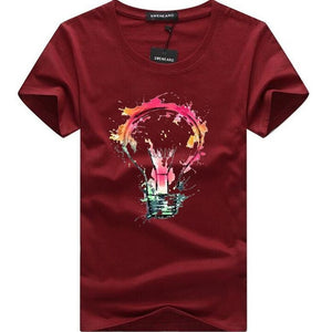 MEN'S T-SHIRTS SUMMER FASHION BULB 3D PRINT COTTON T-SHIRTS