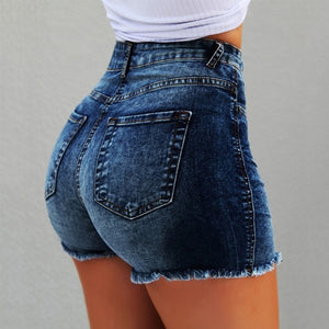 NEW SHORTS FOR WOMEN'S SUMMER BODYCON RIPPED TASSLE HIGH WAIST DENIM SHORTS