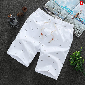 SUMMER MEN'S SHORTS CASUAL LOOSE CROPPED TROUSERS SPORTS LOOSE KNIT STRAIGHT CASUAL PANTS COTTON SHORT