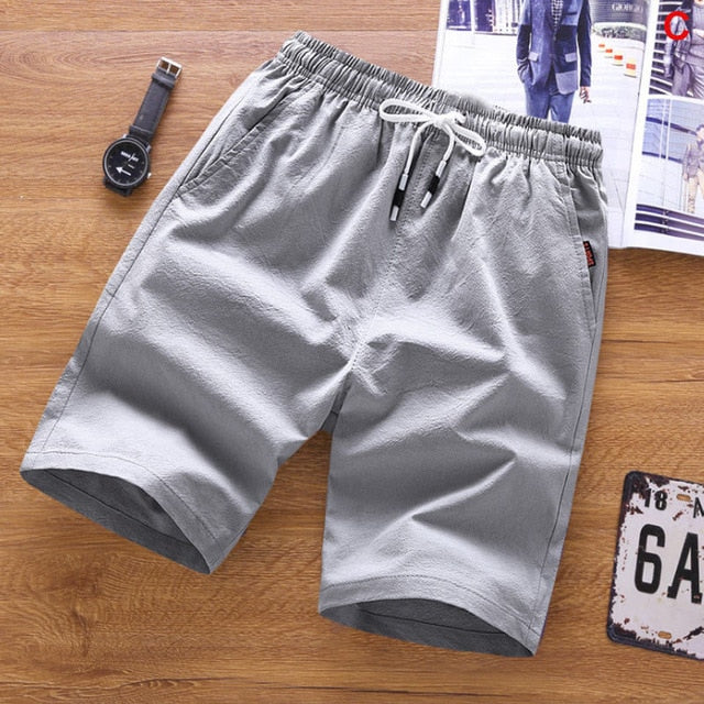 SUMMER MEN'S SHORTS CASUAL LOOSE CROPPED TROUSERS SPORTS LOOSE KNIT STRAIGHT CASUAL PANTS COTTON SHORT