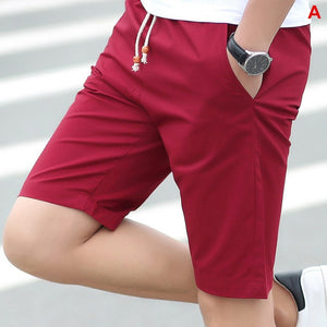 SUMMER MEN'S SHORTS CASUAL LOOSE CROPPED TROUSERS SPORTS LOOSE KNIT STRAIGHT CASUAL PANTS COTTON SHORT