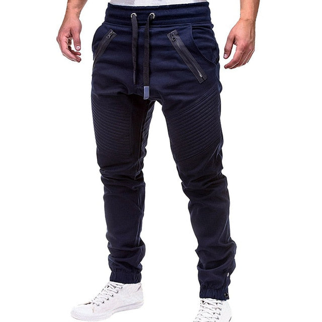 Men Casual Joggers Pants Solid Thin Cargo Sweatpants Male Multi-pocket Trousers New Mens Sportswear Hip Hop Harem Pencil Pants