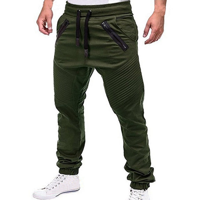 Men Casual Joggers Pants Solid Thin Cargo Sweatpants Male Multi-pocket Trousers New Mens Sportswear Hip Hop Harem Pencil Pants