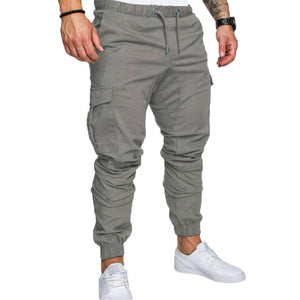 Men Casual Joggers Pants Solid Thin Cargo Sweatpants Male Multi-pocket Trousers New Mens Sportswear Hip Hop Harem Pencil Pants