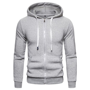 AUTUMN WINTER COTTON HOODIED MEN'S SWEATSHIRT SOLID HOODY FLEECE THICK HOODIES MEN SPORTSWEAR ZIPPER SWEATSHIRTS MEN'S