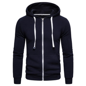 AUTUMN WINTER COTTON HOODIED MEN'S SWEATSHIRT SOLID HOODY FLEECE THICK HOODIES MEN SPORTSWEAR ZIPPER SWEATSHIRTS MEN'S