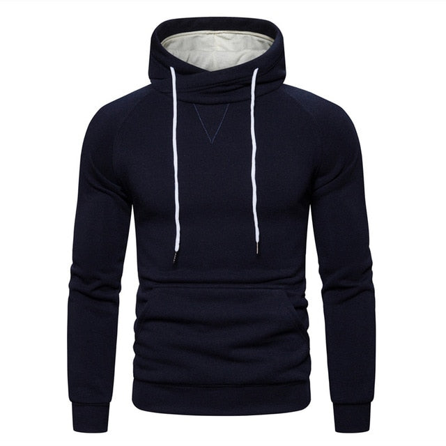 AUTUMN WINTER COTTON HOODIED MEN'S SWEATSHIRT SOLID HOODY FLEECE THICK HOODIES MEN SPORTSWEAR ZIPPER SWEATSHIRTS MEN'S