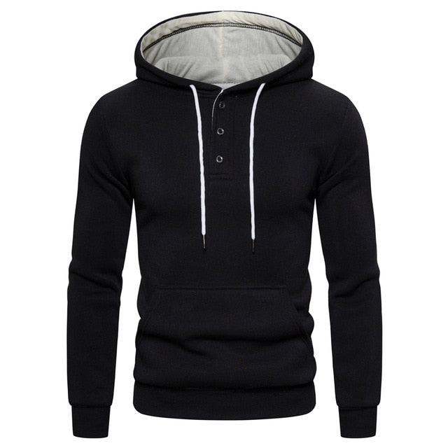 AUTUMN WINTER COTTON HOODIED MEN'S SWEATSHIRT SOLID HOODY FLEECE THICK HOODIES MEN SPORTSWEAR ZIPPER SWEATSHIRTS MEN'S