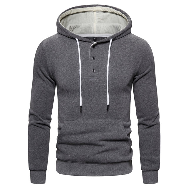 AUTUMN WINTER COTTON HOODIED MEN'S SWEATSHIRT SOLID HOODY FLEECE THICK HOODIES MEN SPORTSWEAR ZIPPER SWEATSHIRTS MEN'S