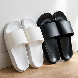 Summer Home Men Slippers Simple Black White Shoes Non-slip Bathroom Slides Flip Flops Couples Indoor Women Platform Slippers