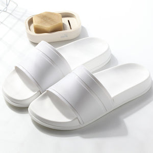 Summer Home Men Slippers Simple Black White Shoes Non-slip Bathroom Slides Flip Flops Couples Indoor Women Platform Slippers