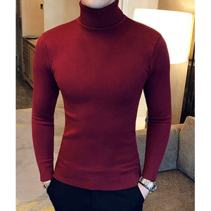 NEW MEN TURTLENECK SWEATERS AND PULLOVERS WINTER CASUAL SOLID KNITTED TURTLENECK WOOL SWEATER FASHION MEN'S