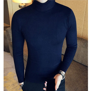 NEW MEN TURTLENECK SWEATERS AND PULLOVERS WINTER CASUAL SOLID KNITTED TURTLENECK WOOL SWEATER FASHION MEN'S