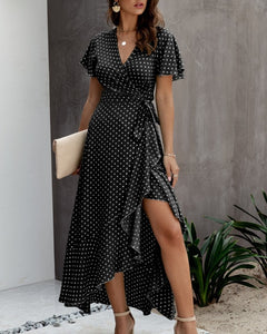 Polka Dot Women Dress Summer 2020 Sexy V Neck Floral Print Boho